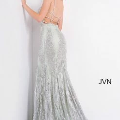JVN By Jovani Mermaid Dresses Jovani JVN3663 Long Fitted Mermaid Prom Dress Pageant Gown Glitter