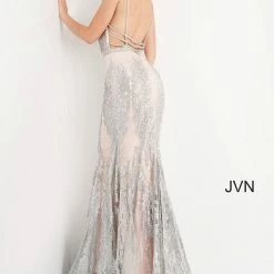 JVN By Jovani Jovani JVN3663 Long Fitted Mint Mermaid Prom Dress Pageant Gown Glitter Shimmer