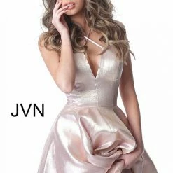 In Stock Jovani JVN 3780 Size 12 Short Metallic Homecoming Dress Prom Dress Fit & Flare