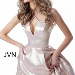 In Stock Jovani JVN 3780 Size 12 Short Metallic Homecoming Dress Prom Dress Fit & Flare