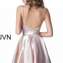 In Stock Jovani JVN 3780 Size 12 Short Metallic Homecoming Dress Prom Dress Fit & Flare