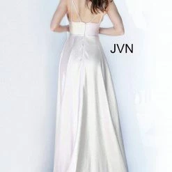 Discontinued Jovani JVN 3781 Long Maxi Iridescent Blush Shimmer Prom Dress Pageant Gown