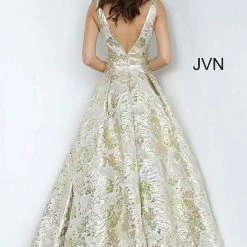 Discontinued Jovani JVN3809 Long Metallic Gold Brocade Ballgown V Neck Prom Dress Gown Ballgown Dresses 6 Discontinued Jovani JVN3809 Long Metallic Gold Brocade Ballgown V Neck Prom Dress Gown Ballgown Dresses