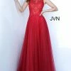Discontinued Jovani JVN3896 Embroidered Bodice Tulle Prom Dress Ballgown Dresses