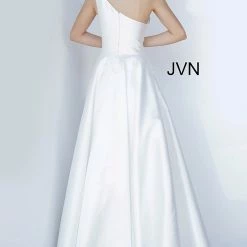 JVN By Jovani Ballgown Dresses Jovani JVN3930 One Shoulder A Line Mikado Prom Dress White Ball Gown Evening Dress 10 JVN By Jovani Ballgown Dresses Jovani JVN3930 One Shoulder A Line Mikado Prom Dress White Ball Gown Evening Dress