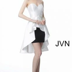 JVN By Jovani Jovani JVN4362 Short High Low Cocktail Homecoming Dress Strapless Pageant Wear