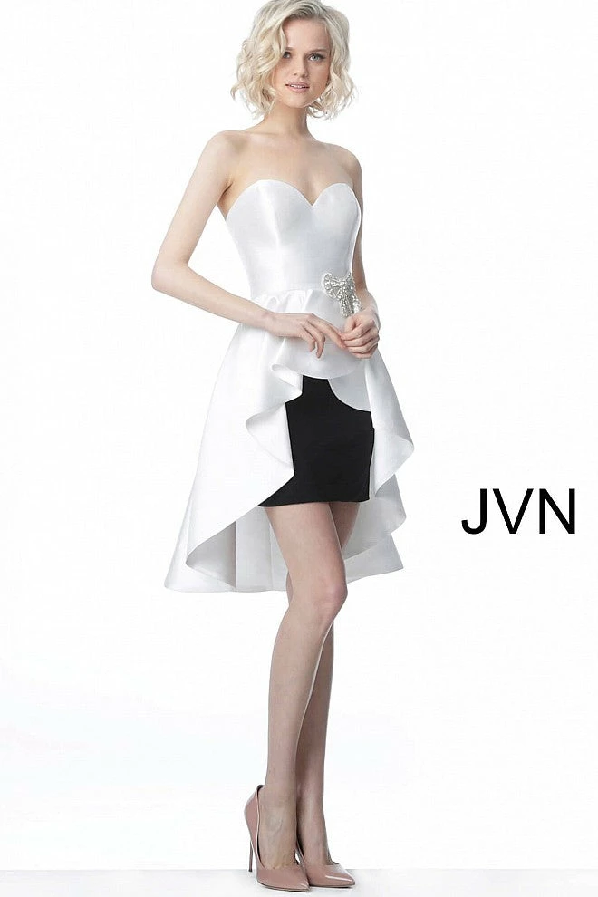 JVN By Jovani Jovani JVN4362 Short High Low Cocktail Homecoming Dress Strapless Pageant Wear 4 JVN By Jovani Jovani JVN4362 Short High Low Cocktail Homecoming Dress Strapless Pageant Wear