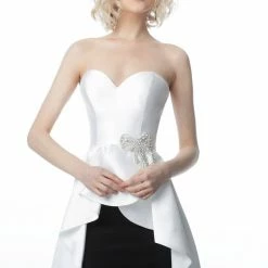 JVN By Jovani Jovani JVN4362 Short High Low Cocktail Homecoming Dress Strapless Pageant Wear