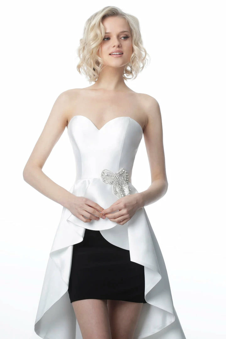 JVN By Jovani Jovani JVN4362 Short High Low Cocktail Homecoming Dress Strapless Pageant Wear 3 JVN By Jovani Jovani JVN4362 Short High Low Cocktail Homecoming Dress Strapless Pageant Wear