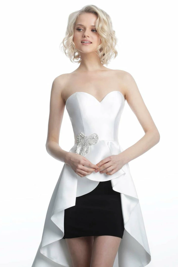 JVN By Jovani Jovani JVN4362 Short High Low Cocktail Homecoming Dress Strapless Pageant Wear 6 JVN By Jovani Jovani JVN4362 Short High Low Cocktail Homecoming Dress Strapless Pageant Wear