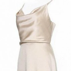 JVN By Jovani Jovani JVN4390 Cowl Neckline Side Slit Satin Sheath Prom Dress Evening Gown 20 JVN By Jovani Jovani JVN4390 Cowl Neckline Side Slit Satin Sheath Prom Dress Evening Gown