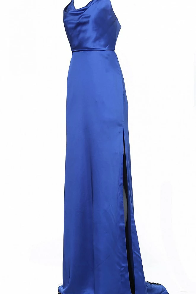 JVN By Jovani Jovani JVN4390 Cowl Neckline Side Slit Satin Sheath Prom Dress Evening Gown 10 JVN By Jovani Jovani JVN4390 Cowl Neckline Side Slit Satin Sheath Prom Dress Evening Gown