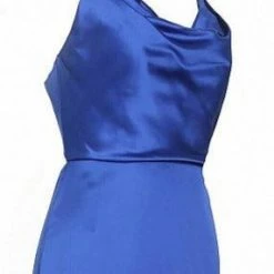 JVN By Jovani Jovani JVN4390 Cowl Neckline Side Slit Satin Sheath Prom Dress Evening Gown 21 JVN By Jovani Jovani JVN4390 Cowl Neckline Side Slit Satin Sheath Prom Dress Evening Gown