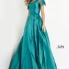JVN By Jovani Jovani JVN4449 Long Sleeveless A Line Prom Dress With Bows On The Shoulders Pageant Gown Ballgown Dresses