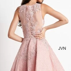 JVN By Jovani Jovani JVN45264 Sheer Embroidered Lace Fit And Flare Short Homecoming Cocktail Dress 17 JVN By Jovani Jovani JVN45264 Sheer Embroidered Lace Fit And Flare Short Homecoming Cocktail Dress