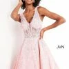 JVN By Jovani Jovani JVN45264 Sheer Embroidered Lace Fit And Flare Short Homecoming Cocktail Dress 2 JVN By Jovani Jovani JVN45264 Sheer Embroidered Lace Fit And Flare Short Homecoming Cocktail Dress
