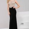 In Stock Jovani JVN45326 Black Nude Size 00 Prom Dress Embellished Jersey Evening Gown