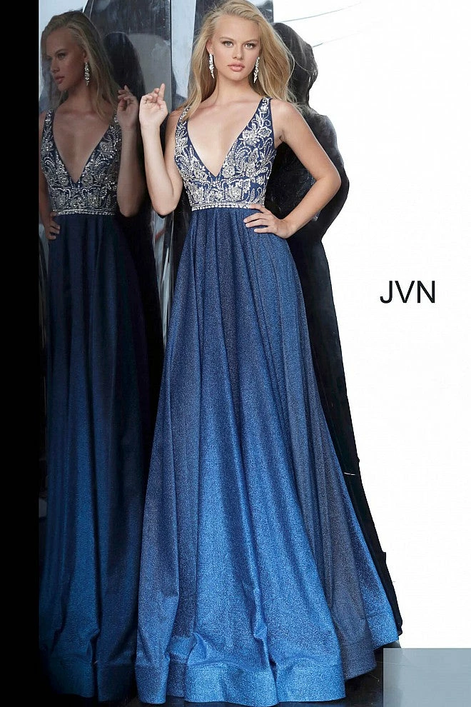 Discontinued Jovani JVN4608 Blue Ombre Shimmer Maxi Prom Dress Iridescent Gown V Neck 3 Discontinued Jovani JVN4608 Blue Ombre Shimmer Maxi Prom Dress Iridescent Gown V Neck