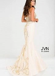 In Stock JVN By Jovani 47813 Nude Size 0 Mermaid Gown Prom Dress Pageant
