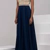 In Stock Jovani JVN 47897 Cap Sleeves Long Formal Dress Size 16 Navy Mother Of Gown