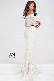 In Stock Long Sleeve Dresses Jovani JVN 47915 Size 8 Lace Two Piece Beaded Formal Evening Gown 5 In Stock Long Sleeve Dresses Jovani JVN 47915 Size 8 Lace Two Piece Beaded Formal Evening Gown