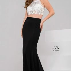 Jovani JVN 48701 Two Piece Black And White Prom Dress In Size 0 Or 6 In Stock