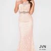 In Stock Jovani JVN 48712 Size 2 Long Lace Coral Sheer Formal Evening Gown Peral Gown 1 In Stock Jovani JVN 48712 Size 2 Long Lace Coral Sheer Formal Evening Gown Peral Gown