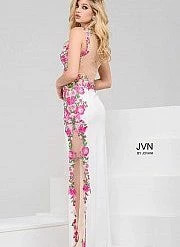 In Stock Jovani JVN 50049 Size 6 Long Sheer Floral Formal Prom Dress Pageant Gown