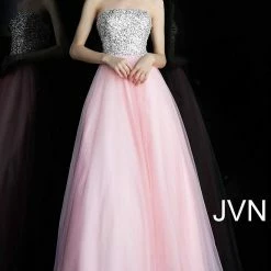 JVN By Jovani Jovani JVN52131 Prom Dress Ballgown Embellished Bodice Tulle Skirt Pageant Dresses Ballgown Dresses