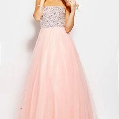 JVN By Jovani Jovani JVN52131 Prom Dress Ballgown Embellished Bodice Tulle Skirt Pageant Dresses Ballgown Dresses