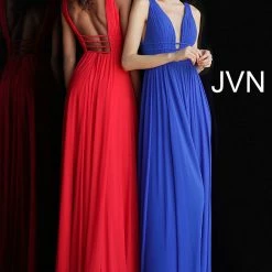 In Stock Jovani JVN52179 Size 6 Royal Prom Dress Pageant Gown A Line Mesh Evening Gown