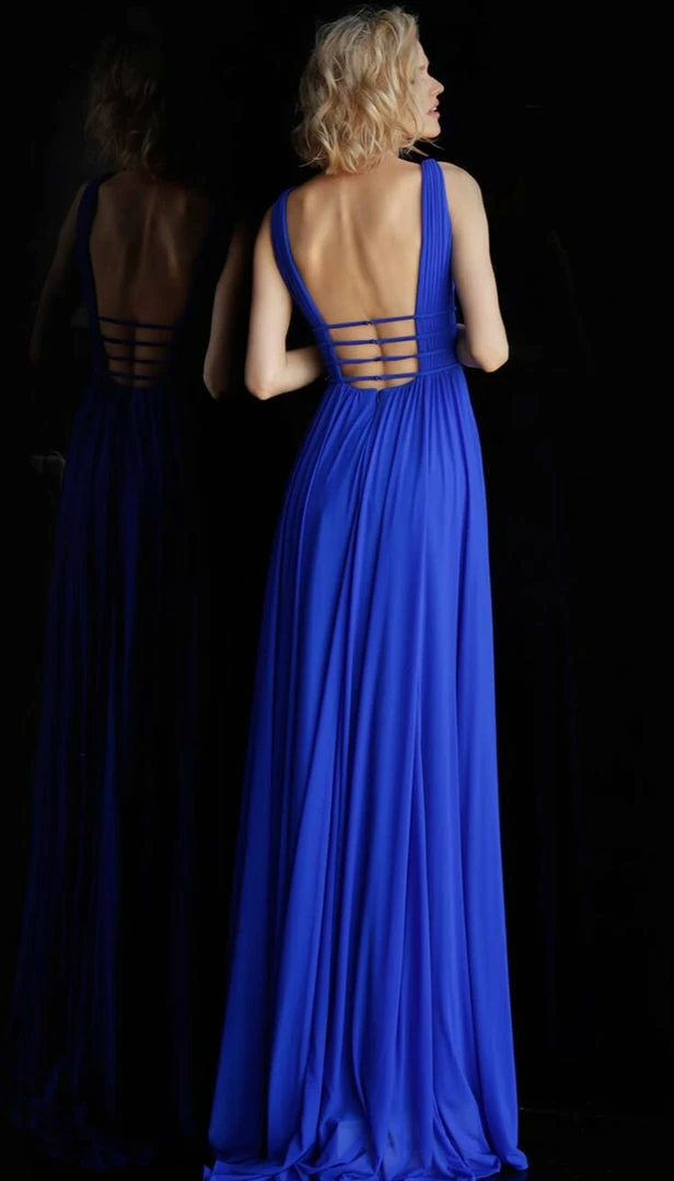 In Stock Jovani JVN52179 Size 6 Royal Prom Dress Pageant Gown A Line Mesh Evening Gown 4 In Stock Jovani JVN52179 Size 6 Royal Prom Dress Pageant Gown A Line Mesh Evening Gown
