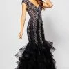 In Stock Mermaid Dresses Jovani JVN 55878 Black Size 2 Cap Sleeve Mermaid Prom Dress Embellished Evening Gown 1 In Stock Mermaid Dresses Jovani JVN 55878 Black Size 2 Cap Sleeve Mermaid Prom Dress Embellished Evening Gown