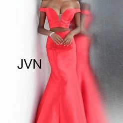 In Stock Jovani JVN 58068 Red Size 8 Prom Dress Pageant Gown Mermaid Two Piece