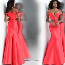 In Stock Mermaid Dresses Jovani JVN 58068 White Size 2 Prom Dress Pageant Gown Mermaid Two Piece