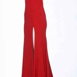 In Stock Jovani JVN 58557 Size 00 Red V Neckline Fitted Glitter Prom Dress Shimmer Stretch Backless Dresses 19 In Stock Jovani JVN 58557 Size 00 Red V Neckline Fitted Glitter Prom Dress Shimmer Stretch Backless Dresses
