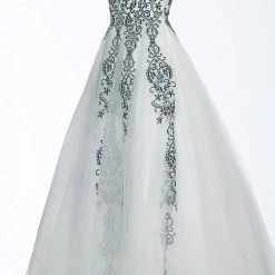 In Stock Ballgown Dresses Jovani JVN59046 Fuchsia Prom Dress Size 12 Sheer Tulle Lace High Neck Ballgown Formal Gown