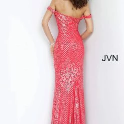 In Stock Jovani JVN60139 Size 6 Red Shimmer Prom Dress Long Glitter Gown Off The Shoulder 18 In Stock Jovani JVN60139 Size 6 Red Shimmer Prom Dress Long Glitter Gown Off The Shoulder