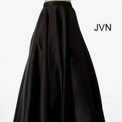 In Stock Jovani JVN60696 Size 16 Black Prom Dress Ball Gown With Pockets A Line Plus Sized