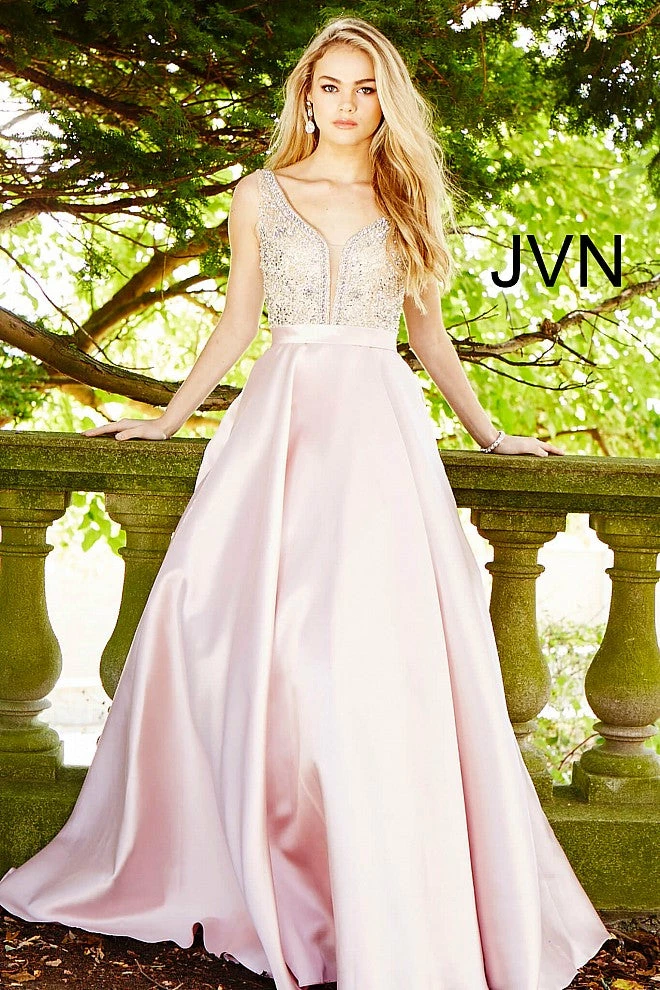 In Stock Jovani JVN60696 Size 0, 2, 8 Royal Ballgown A Line Prom Dress Plunging Neckline Ballgown Dresses 4 In Stock Jovani JVN60696 Size 0, 2, 8 Royal Ballgown A Line Prom Dress Plunging Neckline Ballgown Dresses