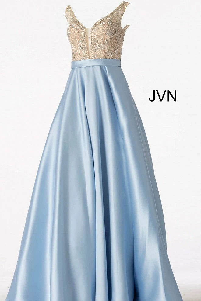 In Stock Jovani JVN60696 Size 0, 2, 8 Royal Ballgown A Line Prom Dress Plunging Neckline Ballgown Dresses 16 In Stock Jovani JVN60696 Size 0, 2, 8 Royal Ballgown A Line Prom Dress Plunging Neckline Ballgown Dresses