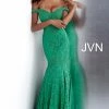 In Stock Mermaid Dresses Jovani JVN62564 Size 8 Long Lace Off The Shoulder Mermaid Prom Dress Evening Gown