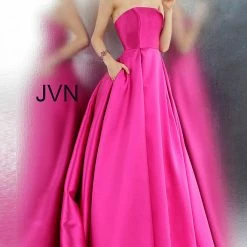 JVN By Jovani Ballgown Dresses Jovani JVN62633 Strapless Straight Neckline Prom Dress Ballgown