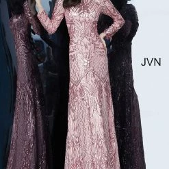 Discontinued Long Sleeve Dresses JVN By Jovani 62711 Long Sleeve Sequin Embellished Evening Gown 15 Discontinued Long Sleeve Dresses JVN By Jovani 62711 Long Sleeve Sequin Embellished Evening Gown