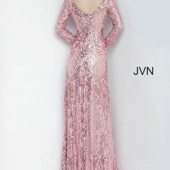 Discontinued Long Sleeve Dresses JVN By Jovani 62711 Long Sleeve Sequin Embellished Evening Gown 16 Discontinued Long Sleeve Dresses JVN By Jovani 62711 Long Sleeve Sequin Embellished Evening Gown
