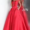 Discontinued JVN By Jovani JVN62743 Off The Shoulder Prom Dress Ball Gown With Pockets
