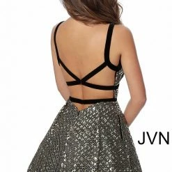 Discontinued Corset Dresses JVN By Jovani 64174 Short Sequin Homecoming Dress