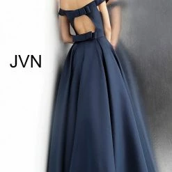 Discontinued JVN By Jovani 64231 Off The Shoulder Open Back Prom Dress Ball Gown Ballgown Dresses