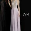 Discontinued JVN66050 Sheer Bodice Criss Cross Back Chiffon Prom Dress Lilac Evening Gown Long Sleeve Dresses 1 Discontinued JVN66050 Sheer Bodice Criss Cross Back Chiffon Prom Dress Lilac Evening Gown Long Sleeve Dresses