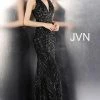 In Stock Jovani JVN66261 Black Size 2 Prom Dress Pageant Gown Sequins V Neck